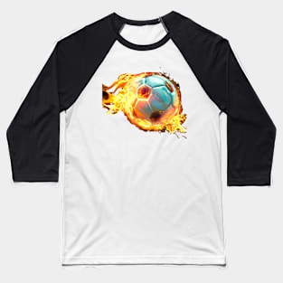 Flame Soccer Ball Baseball T-Shirt